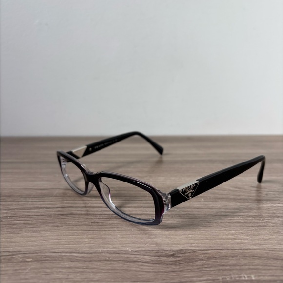 Prada Accessories - Prada VPR 10N ZXN-1O1 Dark Purple Black on Clear Eyeglasses Authentic❤️